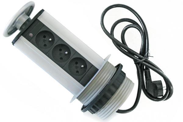 выдвижной блок розеток (3) серебро (301х85х60мм) купить в https://rmkmasterium.ru/