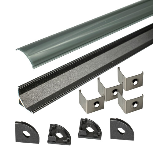 ксс 1616е профиль-диффузор угловой накладной чёрный/черный  l 2м купить в https://rmkmasterium.ru/