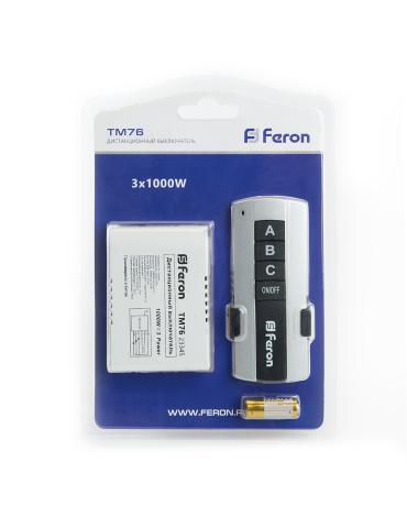 выключатель feron tm76 1000w 230v 3-х канальный 30м с пультом управления купить в https://rmkmasterium.ru/