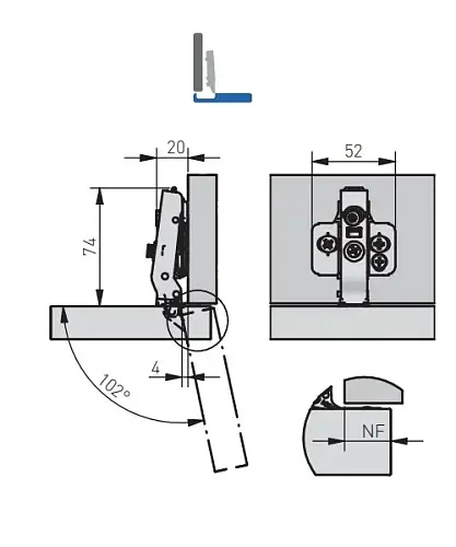 gtv петля накладная silento pro для алюминиевых рамок, встроенный доводчик, h=0, 3d, шт купить в https://rmkmasterium.ru/