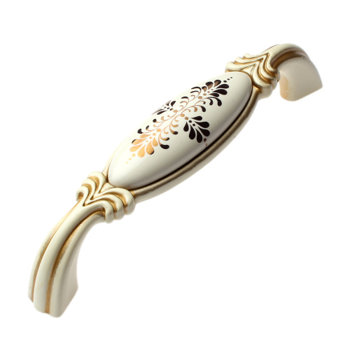 ручка скоба nicoletta 96мм. белый с золотым рисунком купить в https://rmkmasterium.ru/