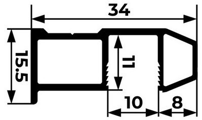 ручка профиль золото браш 5,4 м elephant трапеция fish купить в https://rmkmasterium.ru/