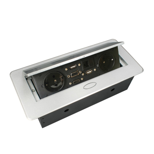 выдвижной блок розеток горизонтальный (2) smart серебро (266х130х68мм) 2usbх2.0 1хlan.1хhdmi.1хvga купить в https://rmkmasterium.ru/