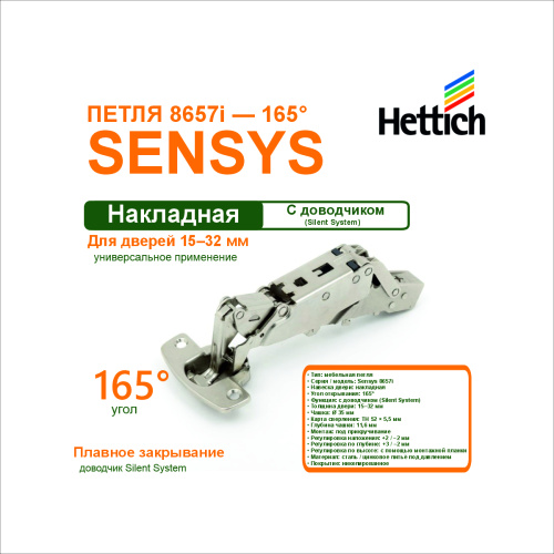 петля sensys 8657i th52 угол 165 гр. для накладных дверей с доводчиком купить в https://rmkmasterium.ru/