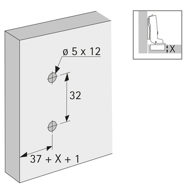 крестообразная монтажная планка для петли sensys/intermat, дистанция 3мм с евровинтом купить в https://rmkmasterium.ru/