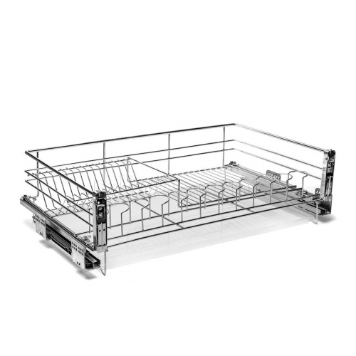 корзина выкатная 800 мм с креп.к фасаду для посуды с поддоном с дов.765*440*130 ls1/800ck/d купить в https://rmkmasterium.ru/