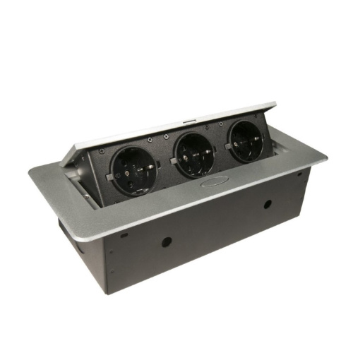 выдвижной блок розеток горизонтальный (3) серебро (266х130х65мм) купить в https://rmkmasterium.ru/