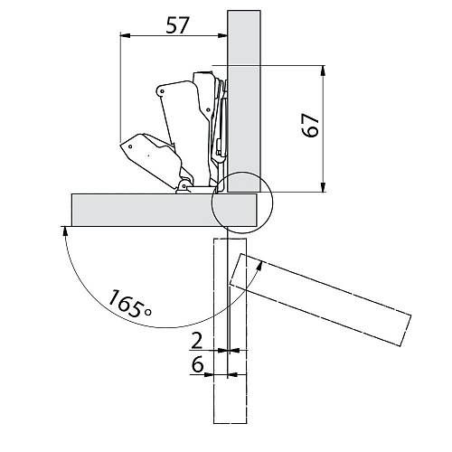 gtv петля угловая 165°, встроенный доводчик, без евровинта zm-hckt165be-s купить в https://rmkmasterium.ru/