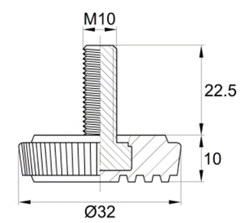 опора резьбовая регулируемая orr-10m d32 м10х25мм черная купить в https://rmkmasterium.ru/