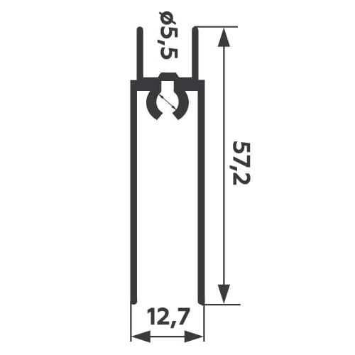 горизонталь нижняя серебро хим. полировка 5,9 м  купить в https://rmkmasterium.ru/