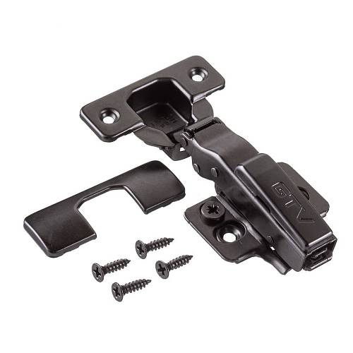 петля накладная silento pro, с доводчиком, h=0, 3d регулировка, clipon gtv  черный купить в https://rmkmasterium.ru/